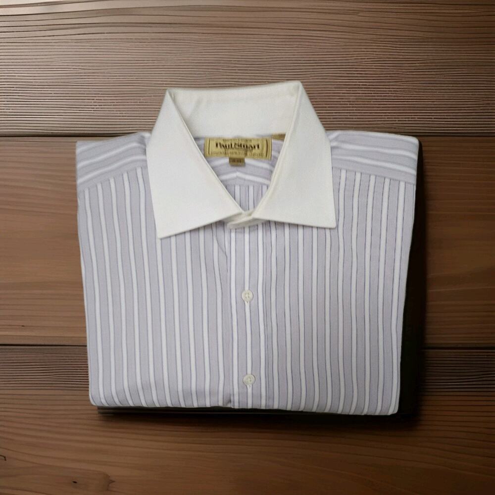 Paul Stuart Soft Cotton Striped Button Down Shirt 16-33 NOWT
